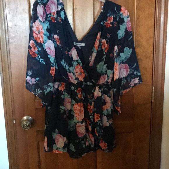 Bailey Blue Floral Shorts Jumpsuit - Picture 1 of 3